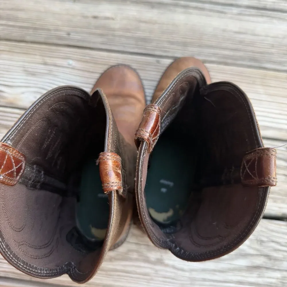 Ariat Groundbreaker Mens Pull On Work Boots Leather Distres Brown Size 10EE Wide